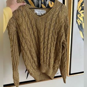 Small Lillie Rubin Metallic Gold Sweater GORGEOUS